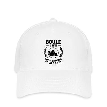 Boule Vie Bons Amis Bons Jeux Sport - Casquette Flexfit - blanc - Devant