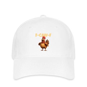FCawF Poule Oiseau Jeu de mots Sarcasme Humour Noir - Casquette Flexfit - blanc - Devant