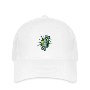 Grinsende Wasserwaage – Cartoon-Tool - Flexfit Cap - Weiß - Vorne