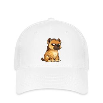 Cute skeptical hyena cartoon funny whimsical - Flexfit Cap - white - Front