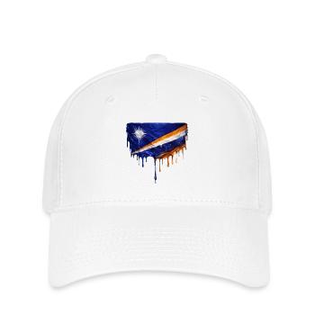 Marshall Islands Dripping Flag - Flexfit Cap - white - Front