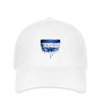 Honduras tropfende Flagge - Flexfit Cap - Weiß - Vorne