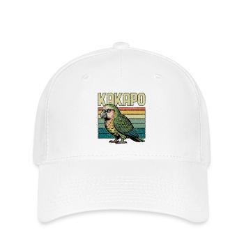 New Zealand Kakapo Parrot Papagei Retro - Flexfit Cap - white - Front