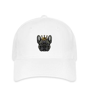 French Bulldog Dog Crown - Flexfit Cap - white - Front