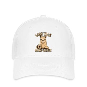 Lama Shirt Less Talk More Coffee - Flexfit Cap - white - Front