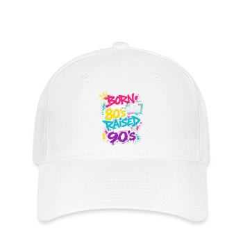 80s Boombox Neon Graffiti - Flexfit Cap - white - Front