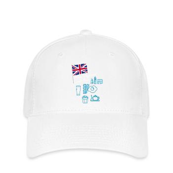 EXANGLIA (Texte Bleu + Blanc) - Casquette Flexfit - blanc - Devant