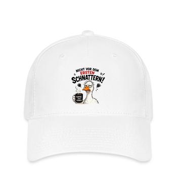  Nicht vor dem ersten Schnattern Kaffee oder Chaos - Flexfit Cap - Weiß - Vorne