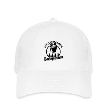 Backgammon | Jeu de société | Don - Casquette Flexfit - blanc - Devant