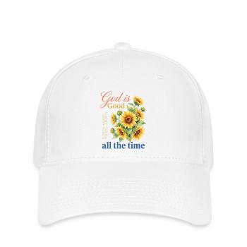 Gott ist immer gut Christliche Sonnenblume - Flexfit Cap - Weiß - Vorne
