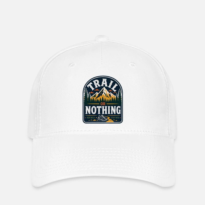 Trail or Nothing Run Wild Badge - Casquette Flexfit - blanc