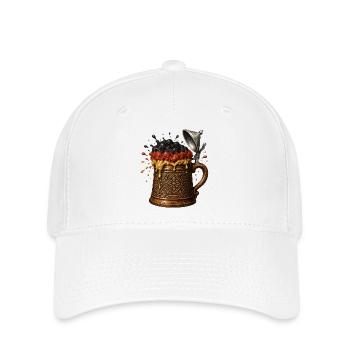 Baroque beer mug with black and gold foam - Flexfit Cap - white - Front