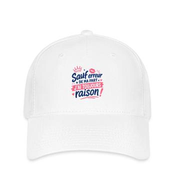 Toujours raison humour affirmé - Casquette Flexfit - blanc - Devant