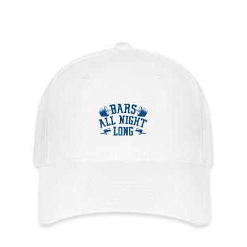 Fitness Motivation Bodybuilder Bars All Night Long - Flexfit Cap - white - Front