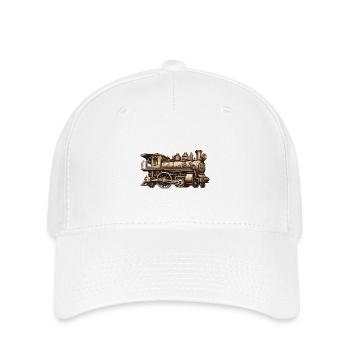 Zug / Lokomotive / Dampflok / Eisenbahn / Lock - Flexfit Cap - Weiß - Vorne
