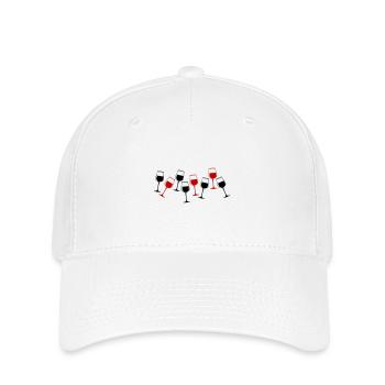 Verre à vin rouge de vin - Casquette Flexfit - blanc - Devant