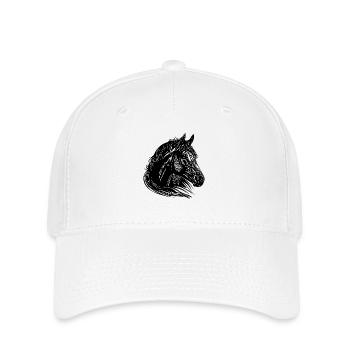 Mares Horses Portrait with Fantastically Beautiful Mane - Flexfit Cap - white - Front