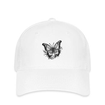 Flower Tattoo Style Butterfly - Flexfit Cap - white - Front