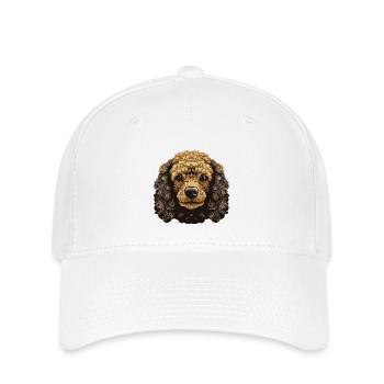 Caniche chien portrait - Casquette Flexfit - blanc - Devant