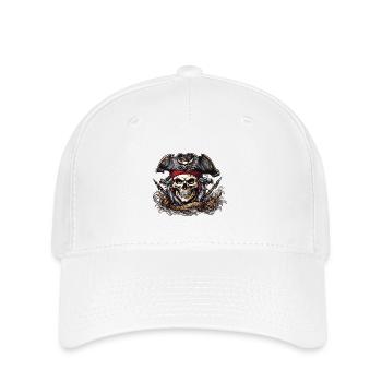 Pirate Flag Jolly Roger Skull Illustration - Flexfit Cap - white - Front
