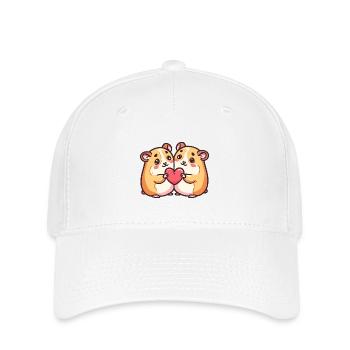 Couple De Hamsters Amoureux Des Animaux Pour La Saint-Valentin - Casquette Flexfit - blanc - Devant