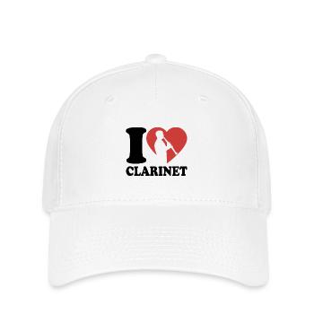 I Love Clarinet - Musician - Clarinetist - Flexfit Cap - white - Front