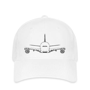 Flugzeug Airbus A380 - Flexfit Cap - Weiß - Vorne