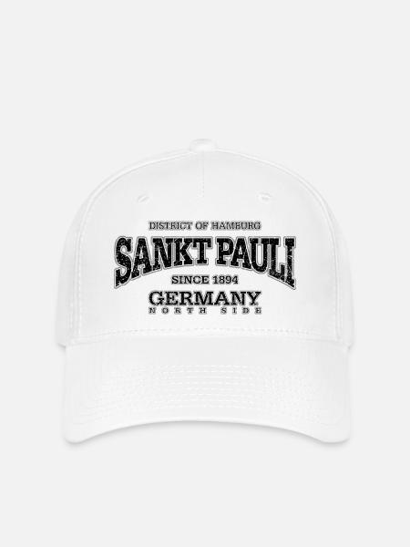 Sankt Pauli (black oldstyle) - Flexfit Cap - Weiß