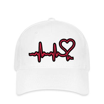 herz frequenz - Flexfit Cap - Weiß - Vorne