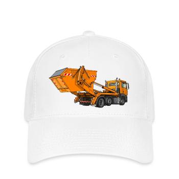 Camion avec benne, chargeur à benne - Casquette Flexfit - blanc - Devant
