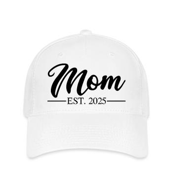 Mom EST 2025 - Flexfit Cap - Weiß - Vorne