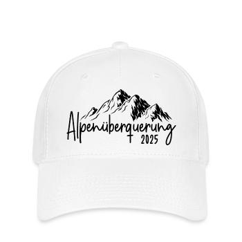 Alpenüberquerung 2025 Wandern Alpen Überquerung - Flexfit Cap - Weiß - Vorne