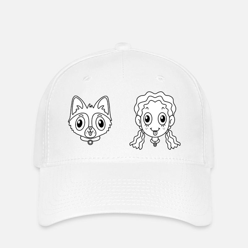 Chien - Casquette Flexfit - blanc