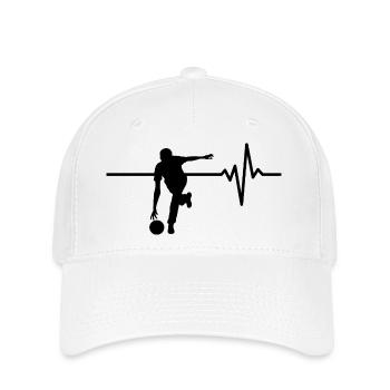 Le bowling, c’est ma vie, mon cœur batt, tout 9e - Casquette Flexfit - blanc - Devant