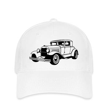 Klassischer Wagen - Flexfit Cap - Weiß - Vorne