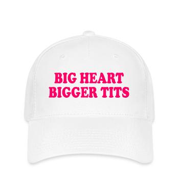 big heart bigger tits - Flexfit Cap - Weiß - Vorne