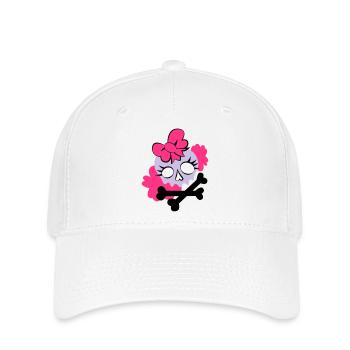 Tête de mort girly - Casquette Flexfit - blanc - Devant