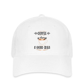 Kupferkaffeetasse im Art Déco-Look - Flexfit Cap - Weiß - Vorne