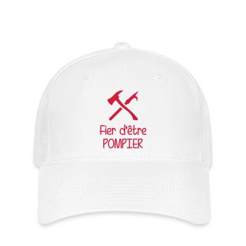 Pompier / Feu / Sécurité / Pompière / Urgences - Casquette Flexfit - blanc - Devant