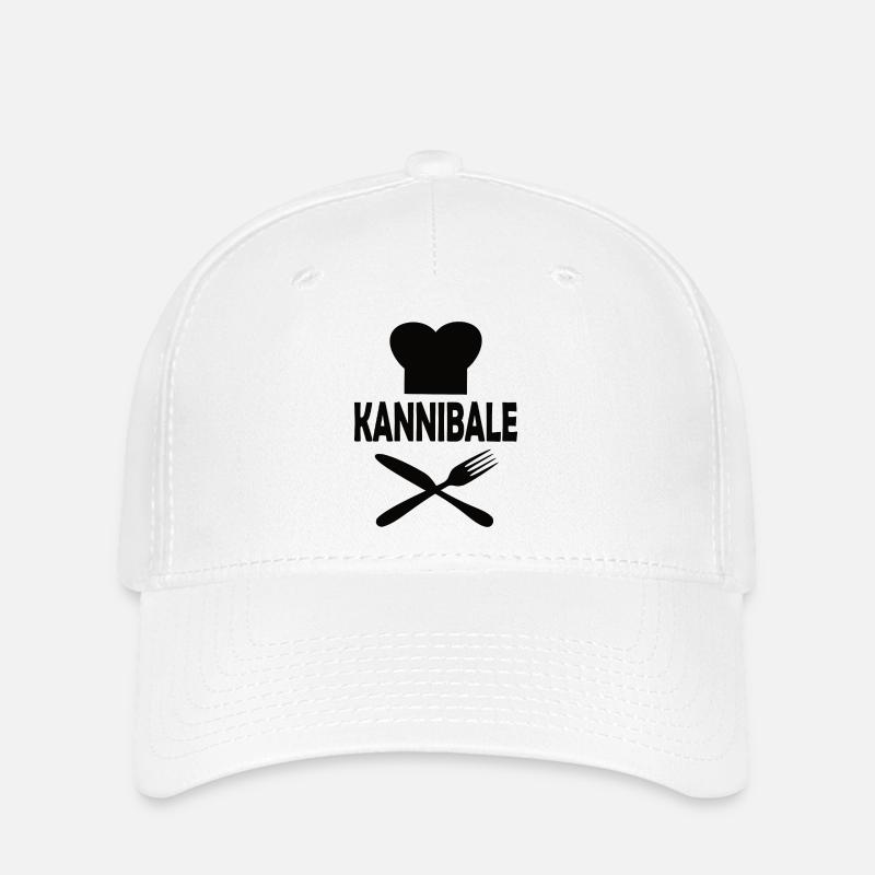 Kannibale - T-Shirt Design schwarz - Flexfit Cap - Weiß