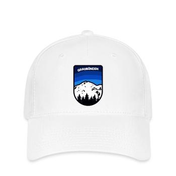 Graubünden Berglandschaft Emblem - Flexfit Cap - Weiß - Vorne