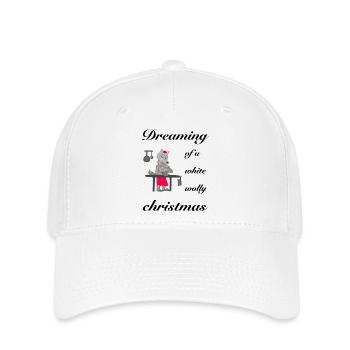 Noël laineux blanc, loup emblématique - Casquette Flexfit - blanc - Devant