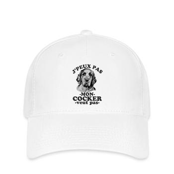 Mon cocker veut pas - Casquette Flexfit - blanc - Devant