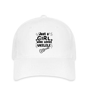 Nur ein Mädchen, das wirklich gerne Ukulele spielt * - Flexfit Cap - Weiß - Vorne