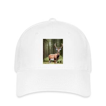 Cool Comic Portrait of a wild fallow deer majestic - Flexfit Cap - white - Front