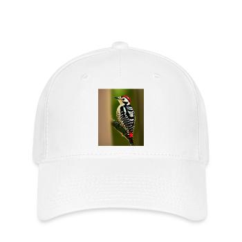 Pileated woodpecker red headed cool comic drawing - Flexfit Cap - white - Front