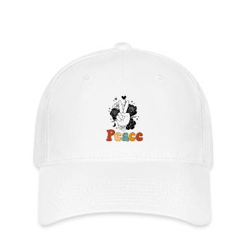 Peace and love - Casquette Flexfit - blanc - Devant