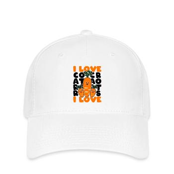 I Love Carrots Carrots Carrot Vegetable Gift - Flexfit Cap - white - Front