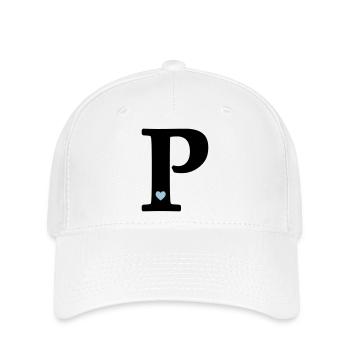 Buchstabe P Anfangsbuchstabe - Flexfit Cap - Weiß - Vorne