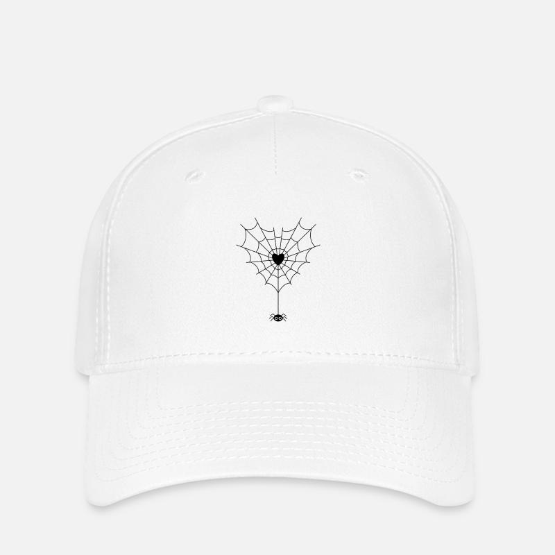 Spinne im Spinnennetz - Flexfit Cap - Weiß